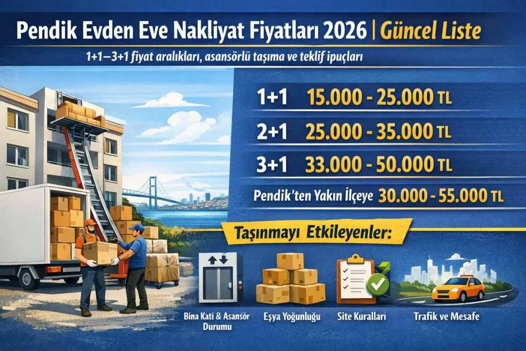 Pendik Evden Eve Nakliyat Fiyatları 2026